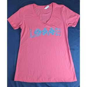 Ideal T‎ by Next Level Racing Love Lucas Oil Racing V-Neck T-Shirt Medium